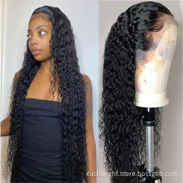 Cheap Whosale Hd Transparent Full Lace Front Wig Raw Brazilian Deep Wave Virgin Human Hair Lace Frontal Wig Vendor